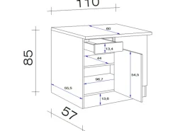Flex-Well Classic Küchen-Eck-Unterschrank Florida 110 x 60 cm Weiß-Sonoma Eiche