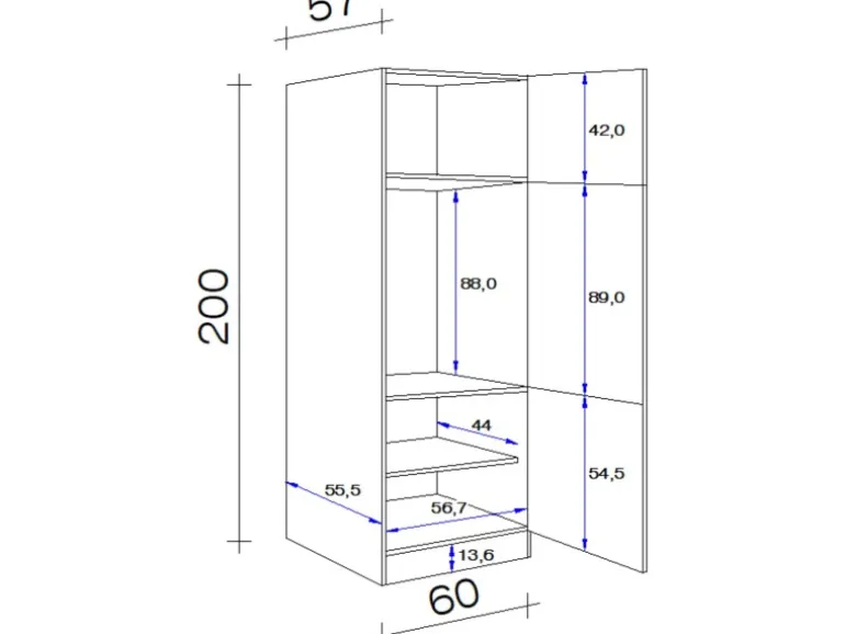Flex-Well Classic Küchen-Geräteumbauschrank Nano 60 cm Buche Nachbildung