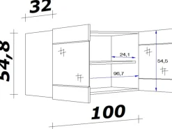 Flex-Well Classic Küchen-Hängeschrank Florida 100 cm x 55 cm Sonoma Eiche