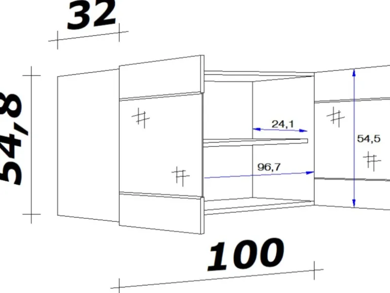 Flex-Well Classic Küchen-Hängeschrank Florida 100 cm x 55 cm Sonoma Eiche