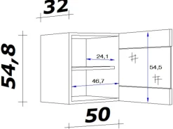 Flex-Well Classic Küchen-Hängeschrank Florida 50 cm x 55 cm Sonoma Eiche