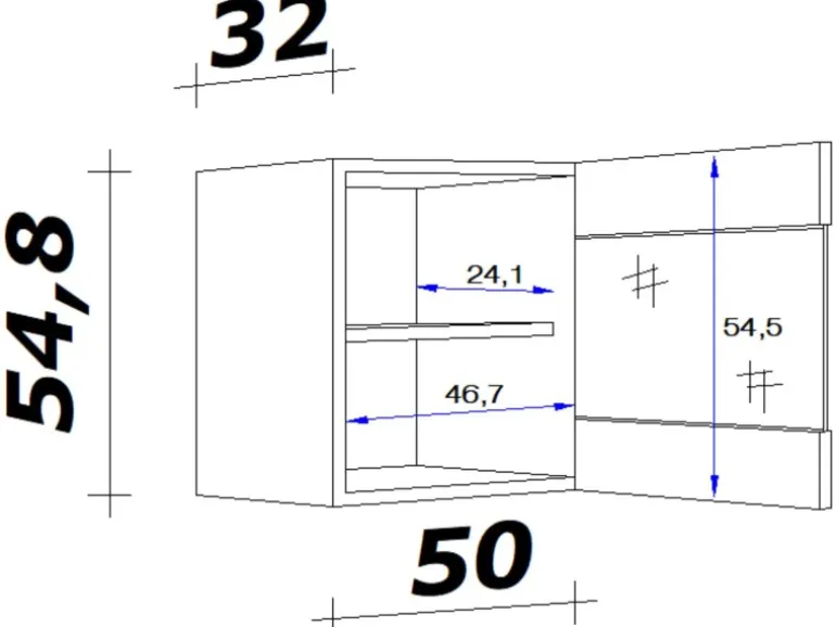 Flex-Well Classic Küchen-Hängeschrank Florida 50 cm x 55 cm Sonoma Eiche