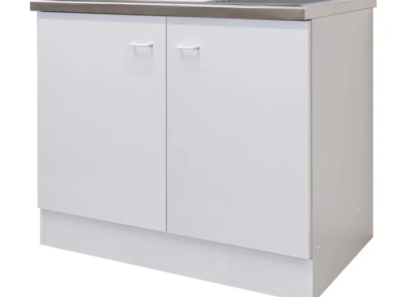 Flex-Well Classic Küchen-Komplettspüle 100 x 50 cm Speed Weiß mit Auflagespüle