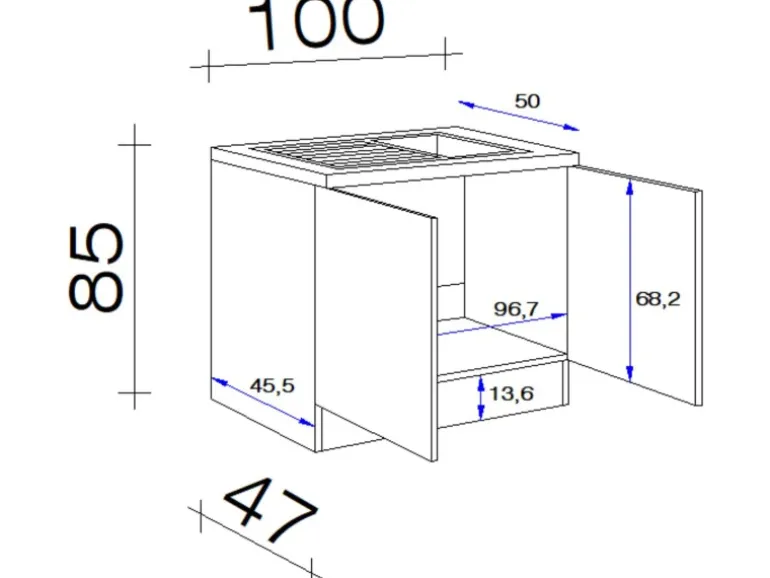 Flex-Well Classic Küchen-Komplettspüle 100 x 50 cm Speed Weiß mit Auflagespüle