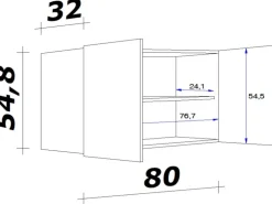 Flex-Well Classic Küchen-Oberschrank Florida 80 cm x 55 cm Sonoma Eiche