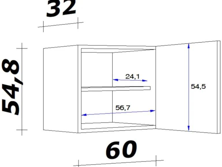 Flex-Well Classic Küchen-Oberschrank Florida 60 cm x 55 cm Sonoma Eiche