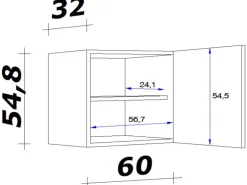 Flex-Well Classic Küchen-Oberschrank Nano 60 cm Buche Nachbildung