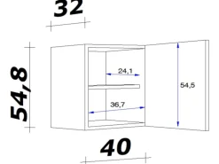 Flex-Well Classic Küchen-Oberschrank Florida 40 cm x 55 cm Sonoma Eiche