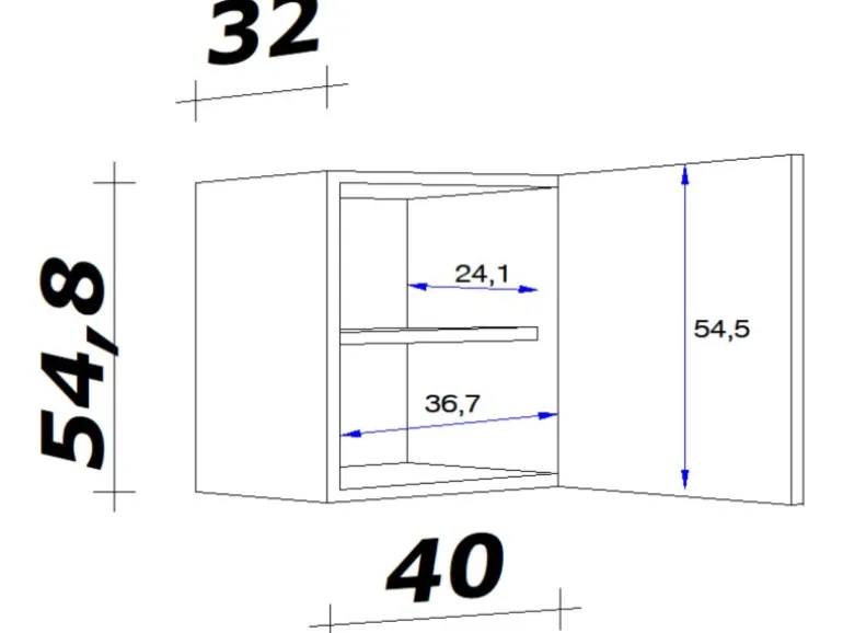 Flex-Well Classic Küchen-Oberschrank Florida 40 cm x 55 cm Sonoma Eiche