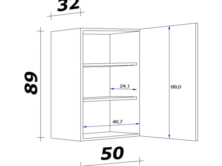 Flex-Well Classic Küchen-Oberschrank Florida 50 cm x 89 cm Sonoma Eiche