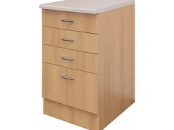 Flex-Well Classic Küchen-Schubkastenschrank Nano 50 cm Buche Nachbildung