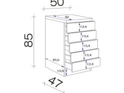 Flex-Well Classic Küchen-Schubkastenschrank Speed 50 cm Weiß