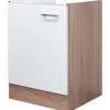 Flex-Well Classic Küchen-Spülenunterschrank Florida 50 cm Weiß-Sonoma Eiche