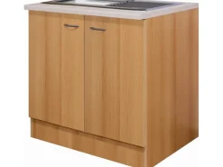 Flex-Well Classic Küchen-Spülenunterschrank Nano 100 cm Buche Nachbildung