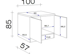 Flex-Well Classic Küchen-Spülenunterschrank Nano 100 cm Buche Nachbildung