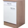 Flex-Well Classic Küchen-Unterschrank Florida 50 cm Weiß-Sonoma Eiche