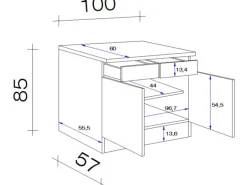 Flex-Well Classic Küchen-Unterschrank Florida 100 cm Weiß-Sonoma Eiche