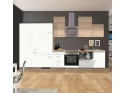 Flex-Well Classic Küchenzeile Florida 360 cm Weiß Matt - Sonoma Eiche