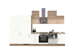 Flex-Well Classic Küchenzeile Florida 360 cm Weiß Matt - Sonoma Eiche