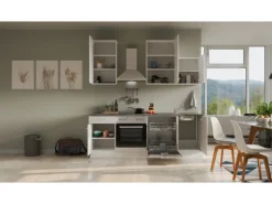 Flex-Well Classic Küchenzeile Lucca 220 cm Weiß matt - Caledonia