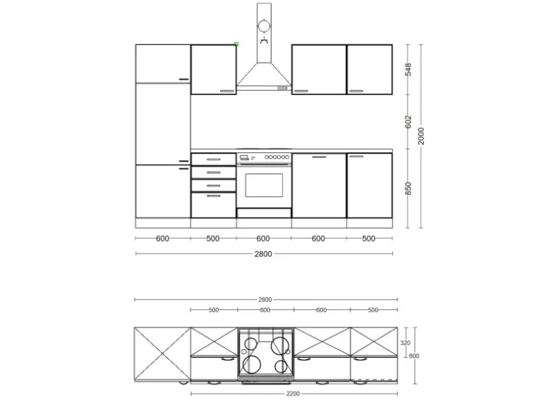 Flex-Well Classic Küchenzeile Wito 280 cm Weiß