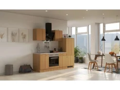 Flex-Well Classic Küchenzeile Nano 220 cm Buche