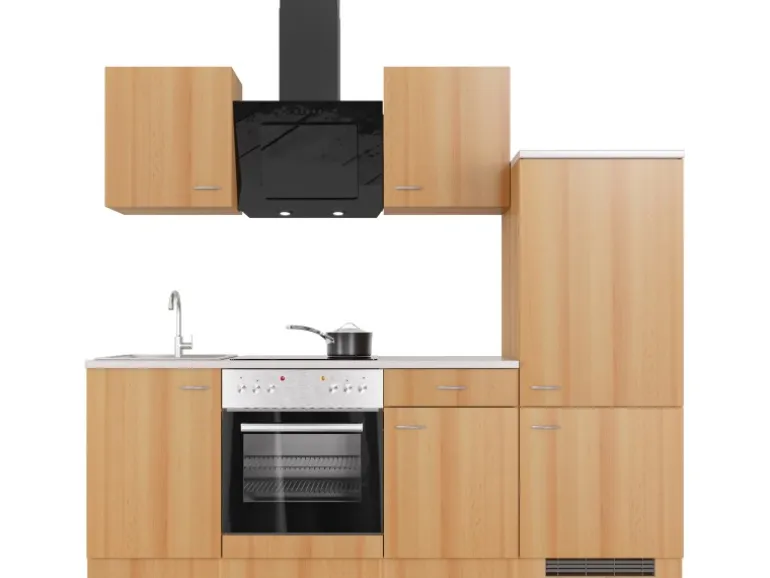 Flex-Well Classic Küchenzeile Nano 220 cm Buche