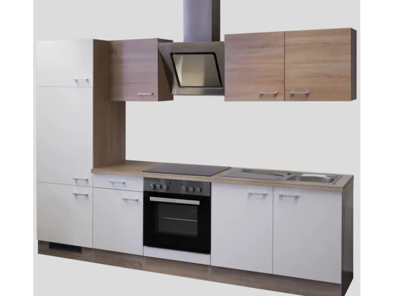 Flex-Well Classic Küchenzeile Florida 270 cm Sonoma Eiche-Weiß-Sonoma Eiche