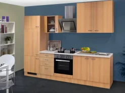 Flex-Well Classic Küchenzeile Nano 270 cm Buche Nachbildung