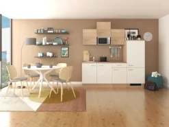 Flex-Well Classic Küchenzeile Florida 210 cm Weiß - Sonoma Eiche