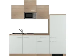 Flex-Well Classic Küchenzeile Florida 210 cm Weiß - Sonoma Eiche