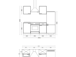 Flex-Well Classic Küchenzeile Wito 220 cm Weiß