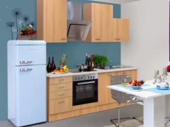 Flex-Well Classic Küchenzeile Nano 220 cm Buche Nachbildung