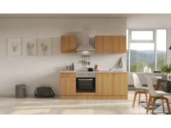 Flex-Well Classic Küchenzeile Nano 210 cm Buche