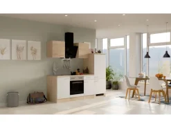 Flex-Well Classic Küchenzeile Florida 220 cm Weiß - Sonoma Eiche