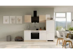 Flex-Well Classic Küchenzeile Florida 220 cm Weiß - Sonoma Eiche