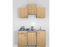 Flex-Well Classic Küchenzeile Nano 150 cm Buche Nachbildung