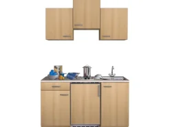 Flex-Well Classic Küchenzeile Nano 150 cm Buche Nachbildung