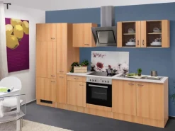 Flex-Well Classic Küchenzeile Nano 300 cm Buche Nachbildung