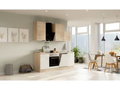 Flex-Well Classic Küchenzeile Florida 220 cm Weiß - Sonoma Eiche