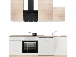 Flex-Well Classic Küchenzeile Florida 220 cm Weiß - Sonoma Eiche