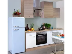 Flex-Well Classic Küchenzeile Florida 220 cm Sonoma Eiche-Weiß-Sonoma Eiche