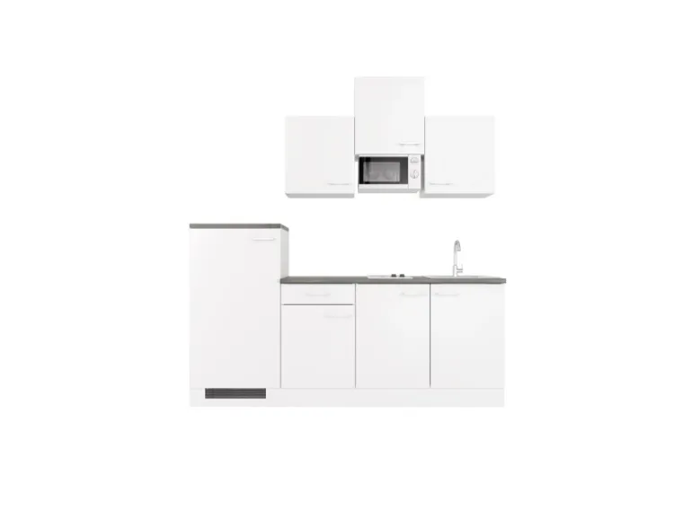 Flex-Well Classic Küchenzeile Lucca 210 cm Weiß matt - Caledonia