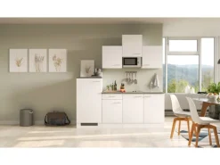 Flex-Well Classic Küchenzeile Lucca 210 cm Weiß matt - Caledonia