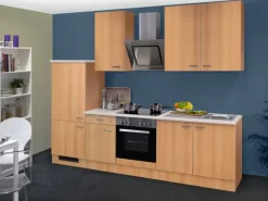 Flex-Well Classic Küchenzeile Nano 270 cm Buche Nachbildung