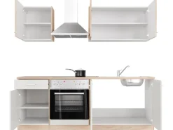 Flex-Well Classic Küchenzeile Florida 210 cm Weiß - Sonoma Eiche