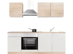 Flex-Well Classic Küchenzeile Florida 210 cm Weiß - Sonoma Eiche