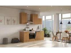 Flex-Well Classic Küchenzeile Nano 220 cm Buche