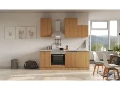 Flex-Well Classic Küchenzeile Nano 220 cm Buche