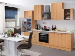 Flex-Well Classic Küchenzeile Nano 280 cm Buche Nachbildung